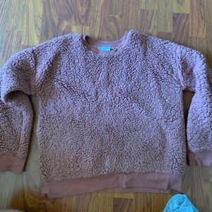 Pink Sherpa crewneck sweatshirt